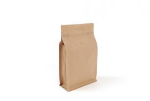 NATURAL BROWN COMPOSTABLE FLAT BOTTOM POUCH WHOLESALE
