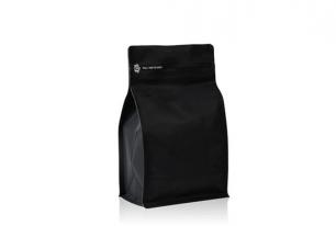 MATTE BLACK RECYCLABLE FLAT BOTTOM POUCH WHOLESALE